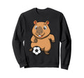 Soccer Capybara Cartoon Funny Sweatshirt - Fun Novelty Design for Adults - T-Shirt, Sweatshirt, Hoodie