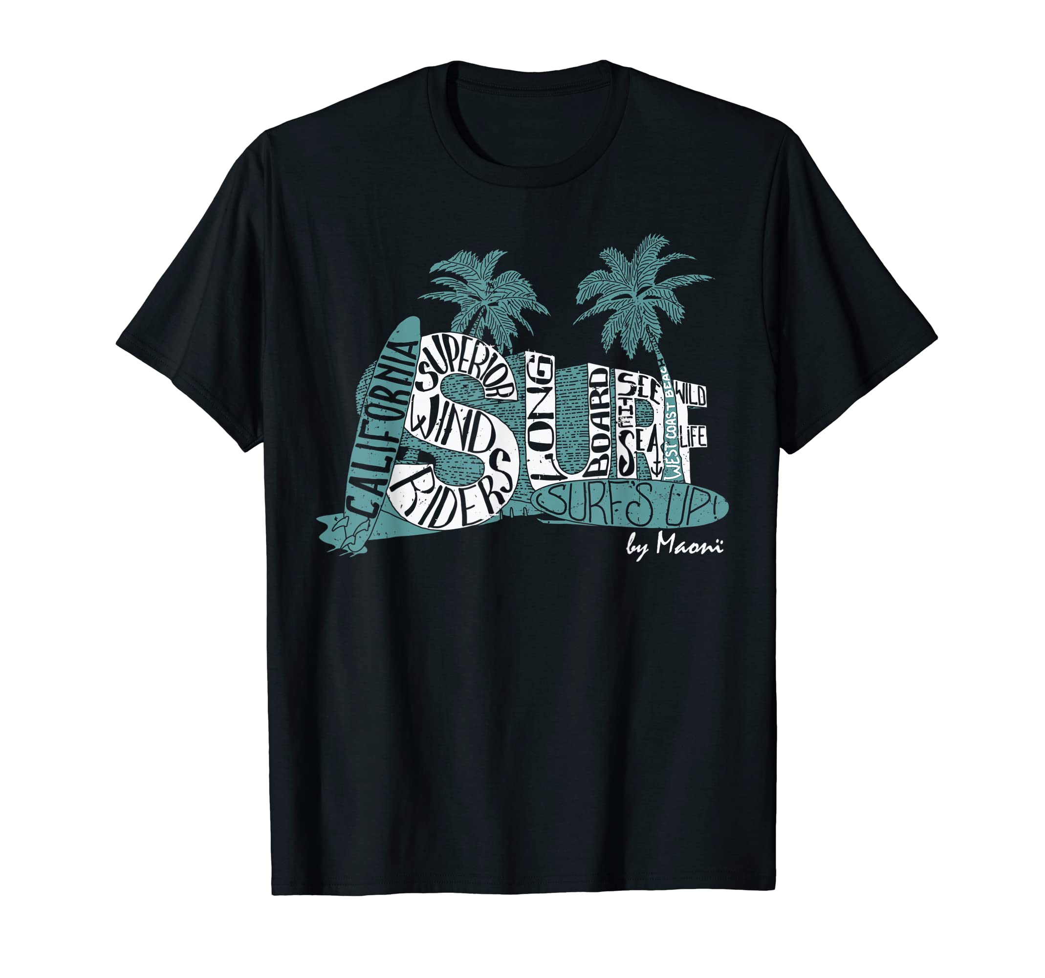 Surf Club California Palm Tree Surfer T-Shirt - Trendy Graphic Men Women - T-Shirt, Sweatshirt, Hoodie