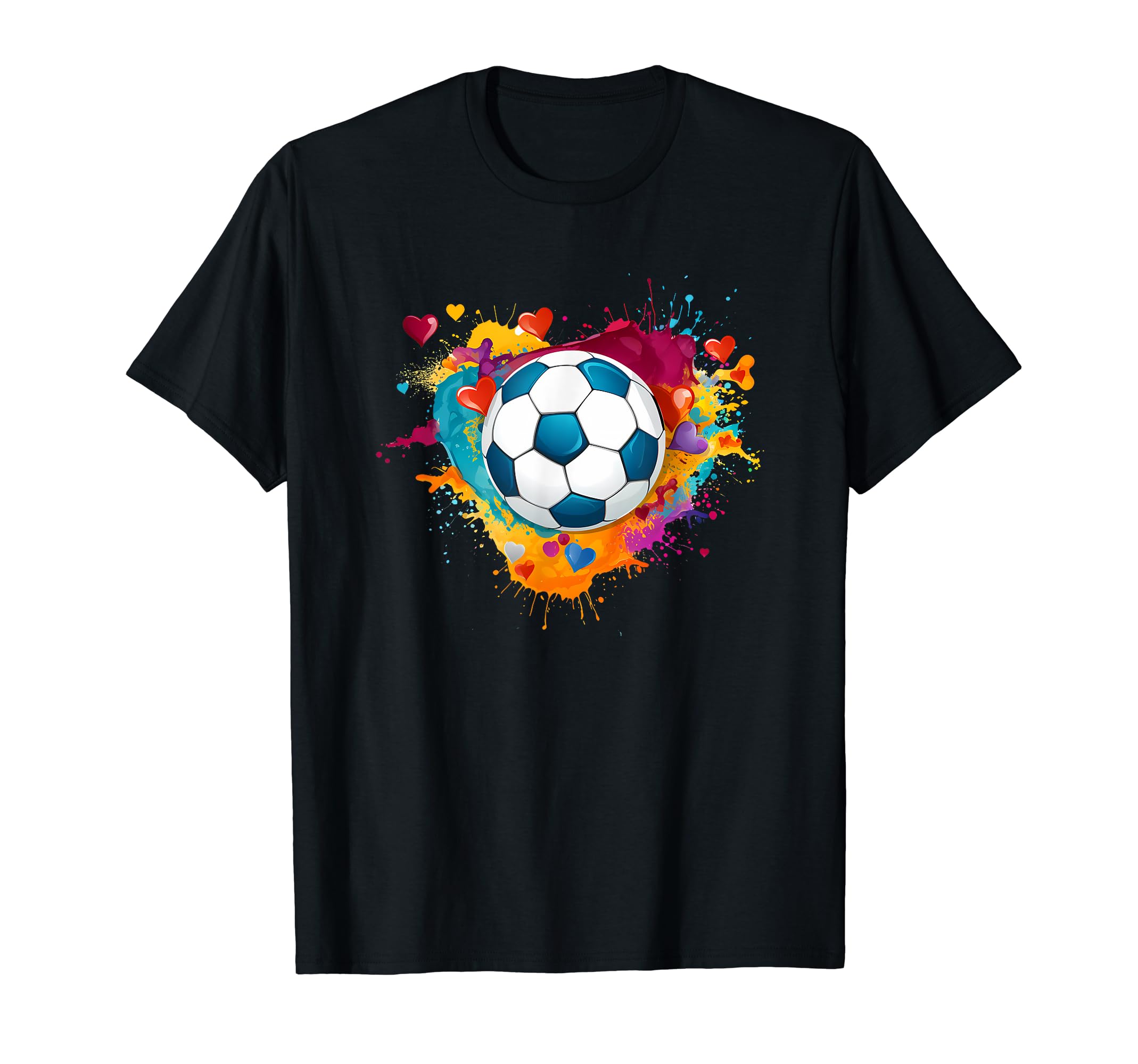 Colorful Love Sports Game Soccer Ball T-Shirt - Streetwear Style Men Women - T-Shirt, Sweatshirt, Hoodie
