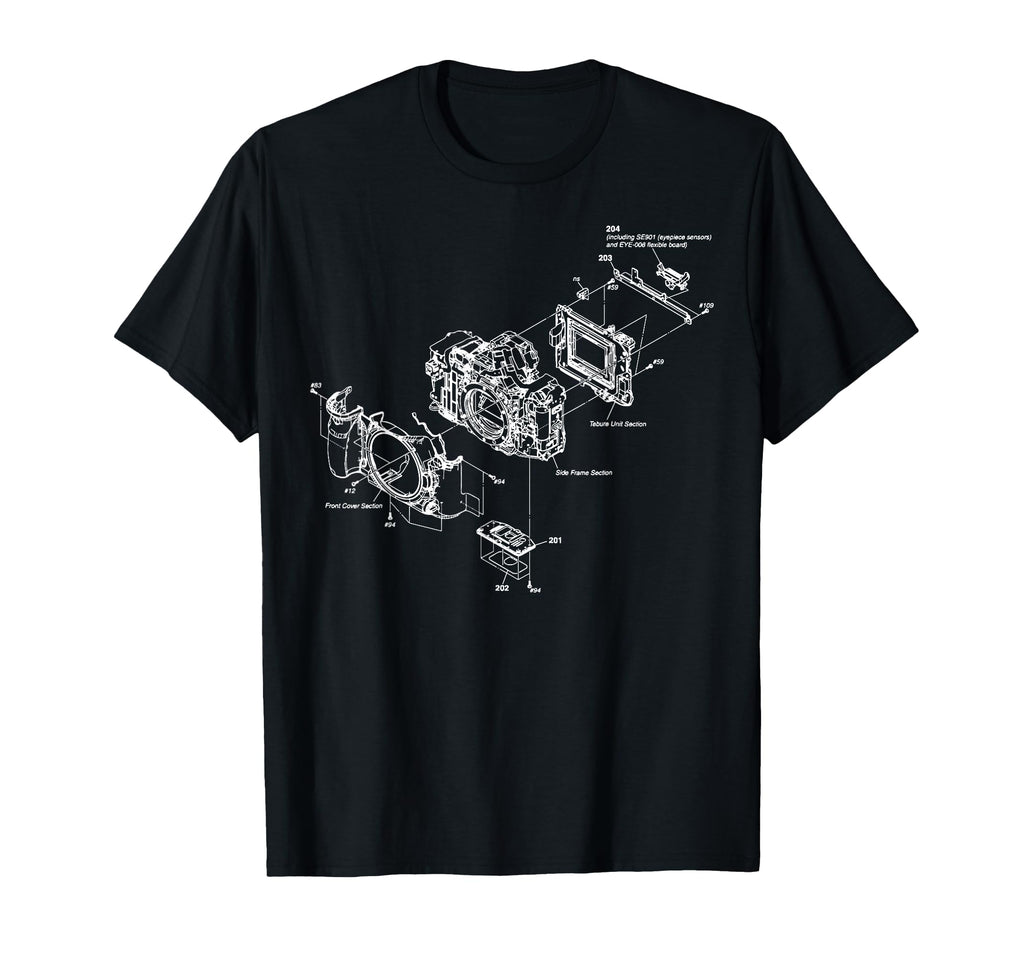 Blueprint Photography Camera Chart T-Shirt - Fun Novelty Design Men Women - T-Shirt, Sweatshirt, Hoodie
