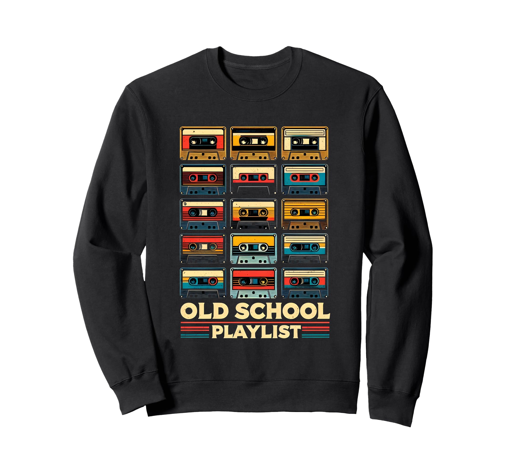 Old School Playlist 80S 90S Cassette Sweatshirt - Graphic Print for Adults - T-Shirt, Sweatshirt, Hoodie