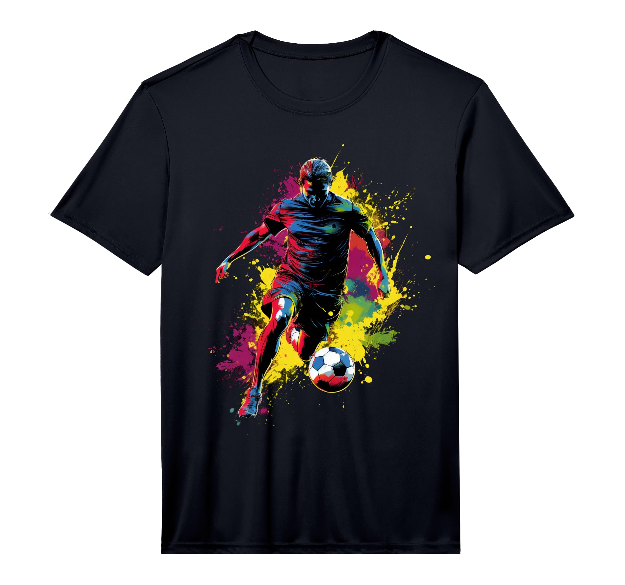 Colorful Soccer Player Mens T-Shirt - Casual Everyday Wear for Adults - T-Shirt, Sweatshirt, Hoodie