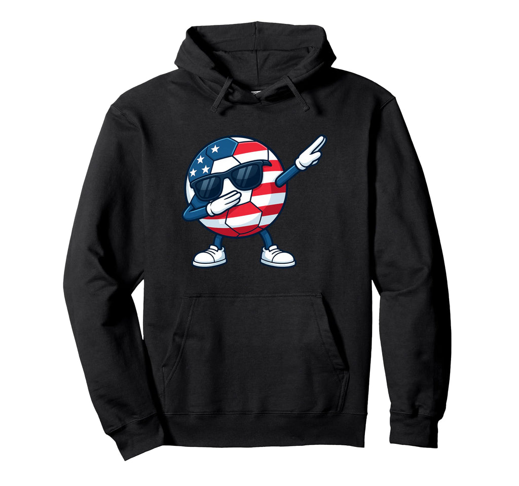 Dabbing Soccer American Ball Sports Hoodie - Aesthetic Graphic Men Women - T-Shirt, Sweatshirt, Hoodie