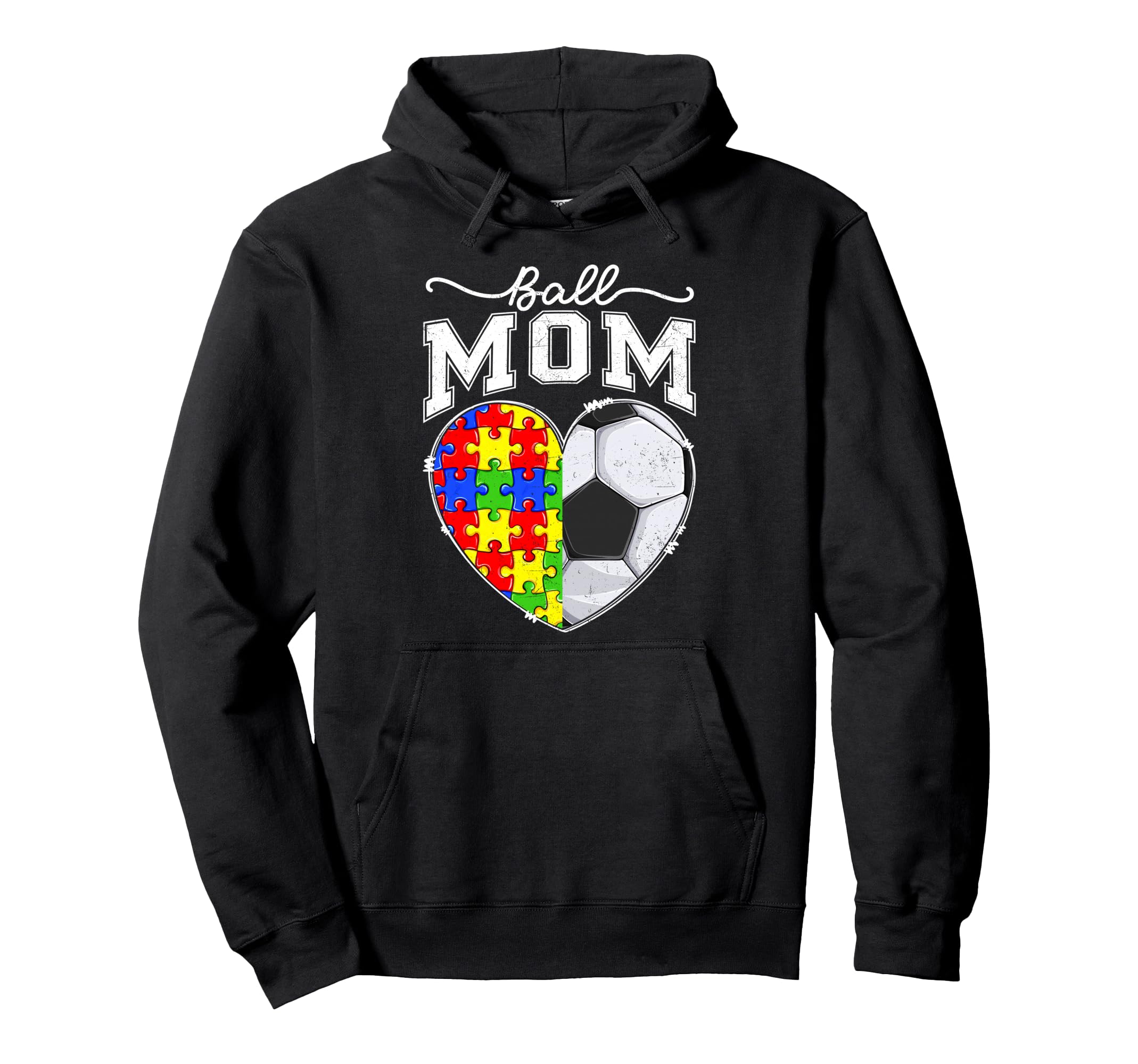 Ball Mom Mama Mother Autism Awareness Hoodie - Custom Art Print Men Women - T-Shirt, Sweatshirt, Hoodie