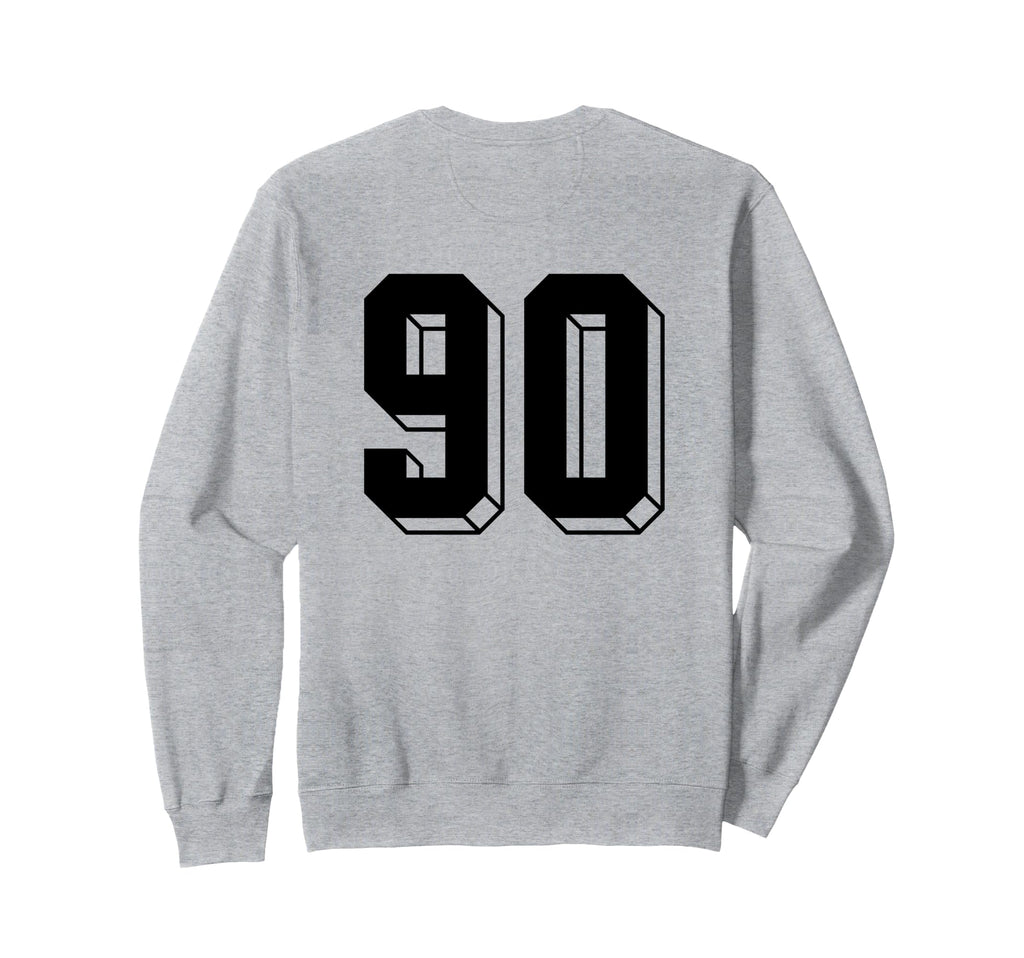 Number 90 Backside 80S 90S Team Sweatshirt - Novelty Apparel for Adults - T-Shirt, Sweatshirt, Hoodie