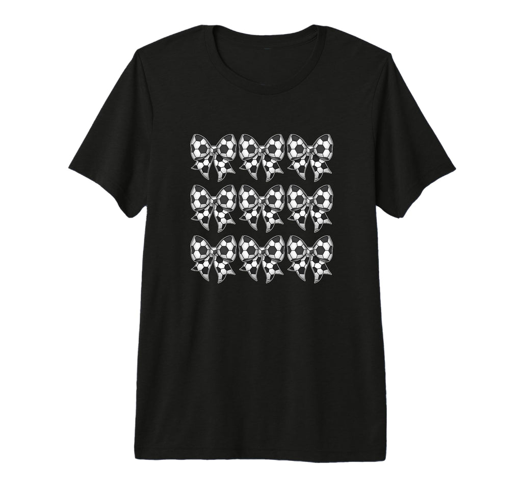 Trendy Soccer Ball Bow Fan Tri T-Shirt - Casual Everyday Wear for Adults - T-Shirt, Sweatshirt, Hoodie