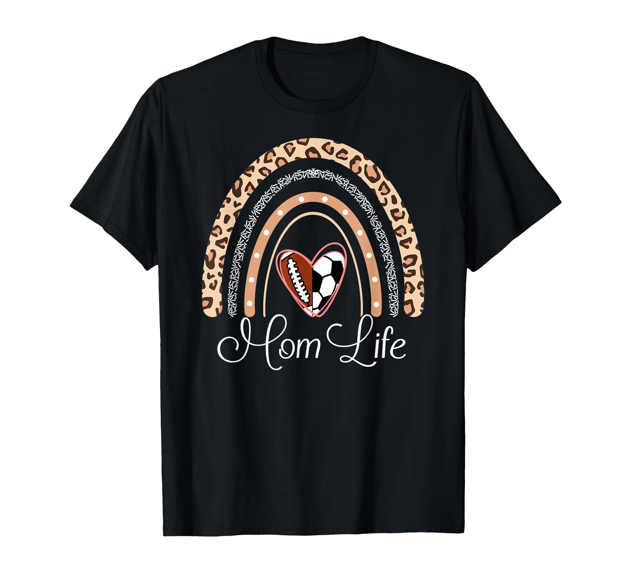 Mom Life Boho Rainbow Funny Soccer T-Shirt - Custom Art Print Unisex - T-Shirt, Sweatshirt, Hoodie