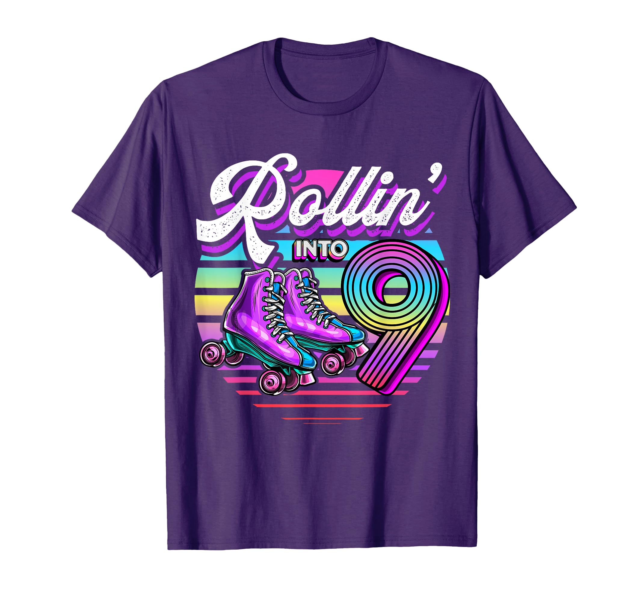 Rollin Into 9 Roller Skating Rink 9Th T-Shirt - Novelty Apparel for Adults - T-Shirt, Sweatshirt, Hoodie