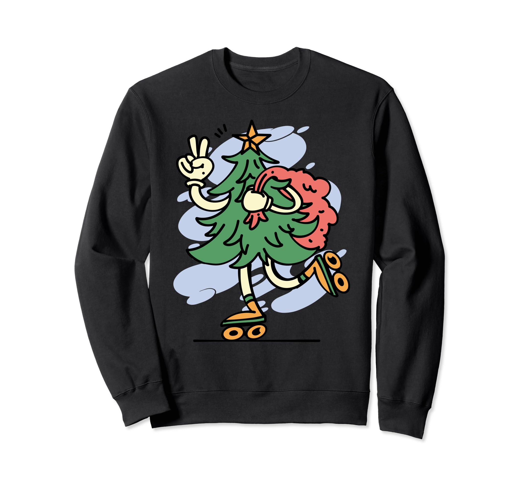 Festive Rolling Tree Sweatshirt - Aesthetic Graphic Men Women - T-Shirt, Sweatshirt, Hoodie