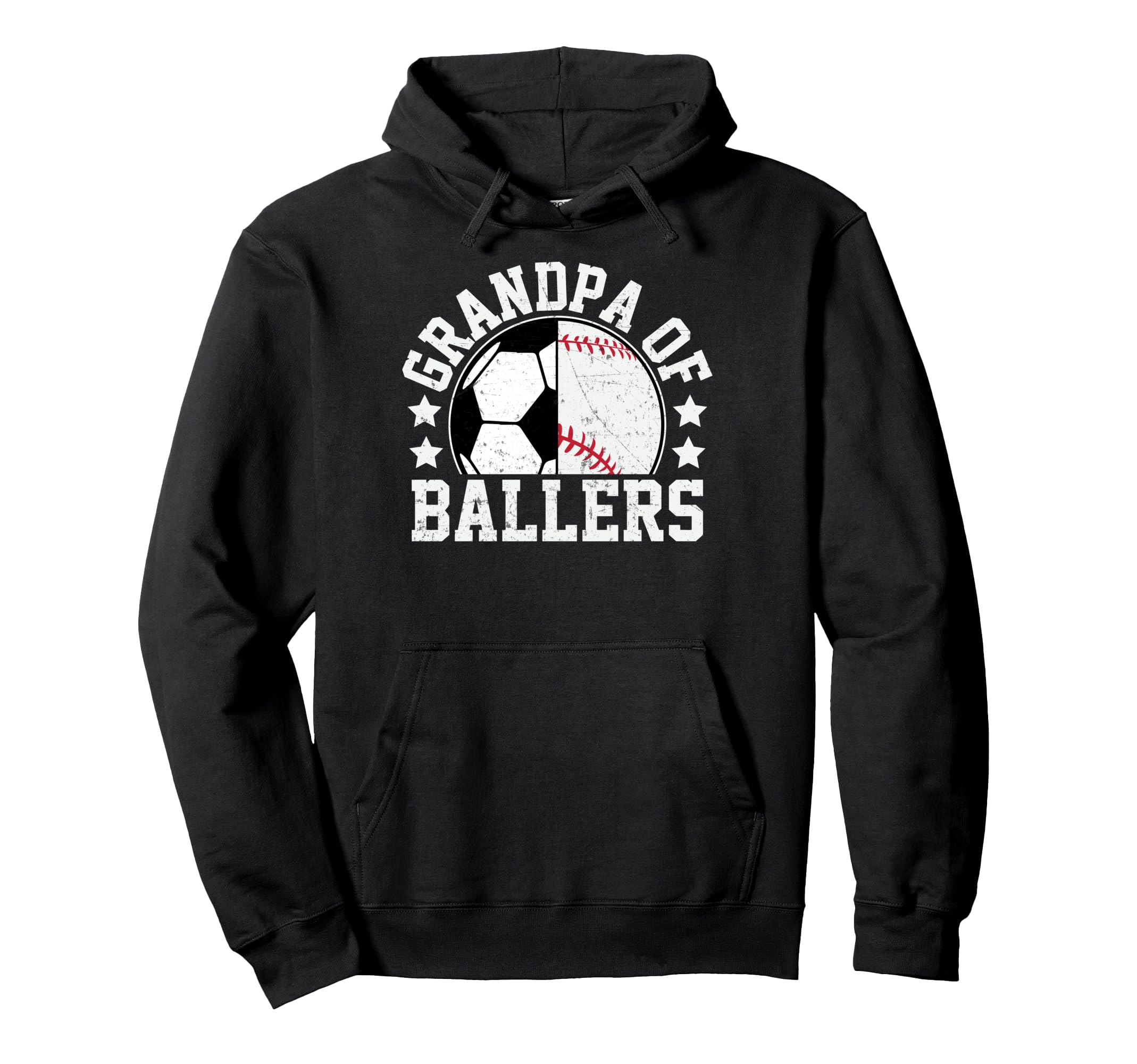 Grandpa Ballers Soccer Baseball Hoodie - Custom Art Print Men Women - T-Shirt, Sweatshirt, Hoodie
