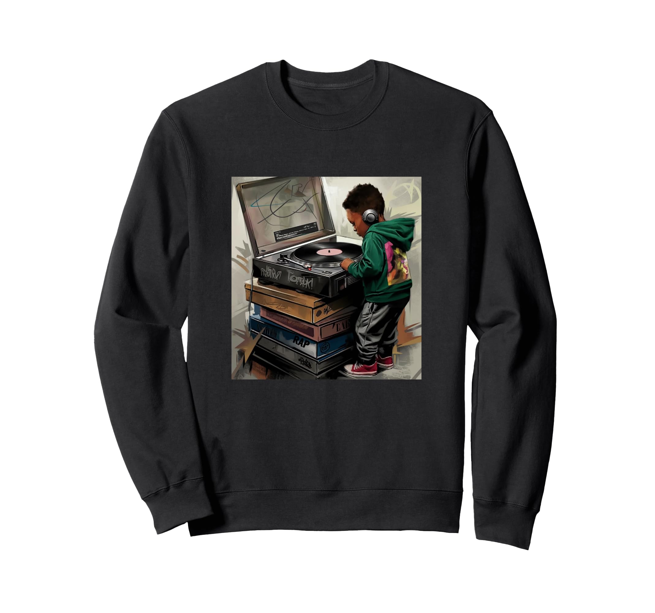 Raised Old School Hip Hop Sweatshirt - Custom Art Print Men Women - T-Shirt, Sweatshirt, Hoodie