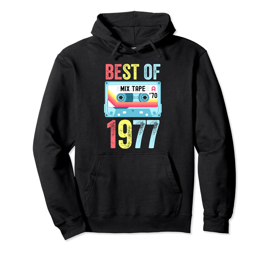 Best 1977 Cassette Tape Hoodie - Unique Graphic for Adults - T-Shirt, Sweatshirt, Hoodie
