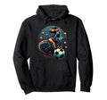 Soccer Player T Rex Dinosaur Kicking Ball Hoodie - Novelty Apparel Unisex - T-Shirt, Sweatshirt, Hoodie