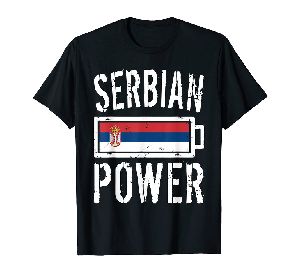 Serbia Flag Serbian Power Battery Proud T-Shirt - Graphic Print for Adults - T-Shirt, Sweatshirt, Hoodie