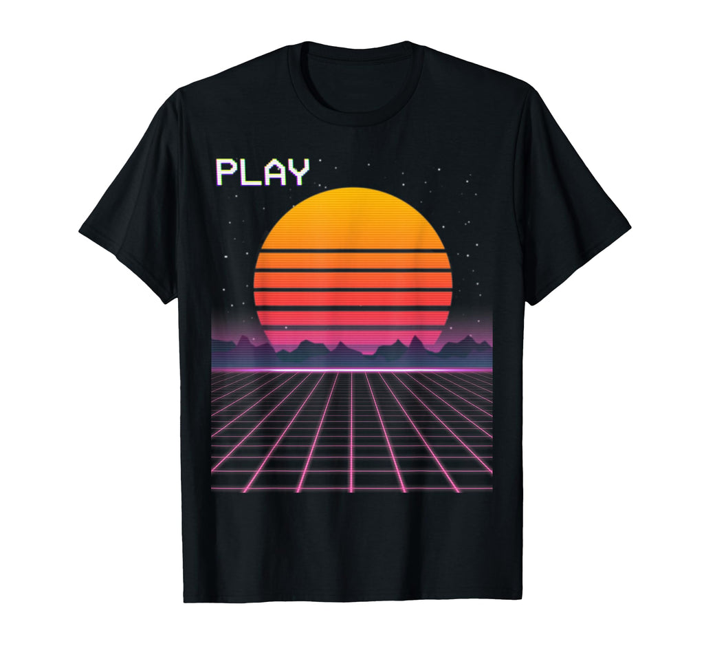 80S Grid Sunset Vaporwave Synthwave T-Shirt - Minimalist Print for Adults - T-Shirt, Sweatshirt, Hoodie