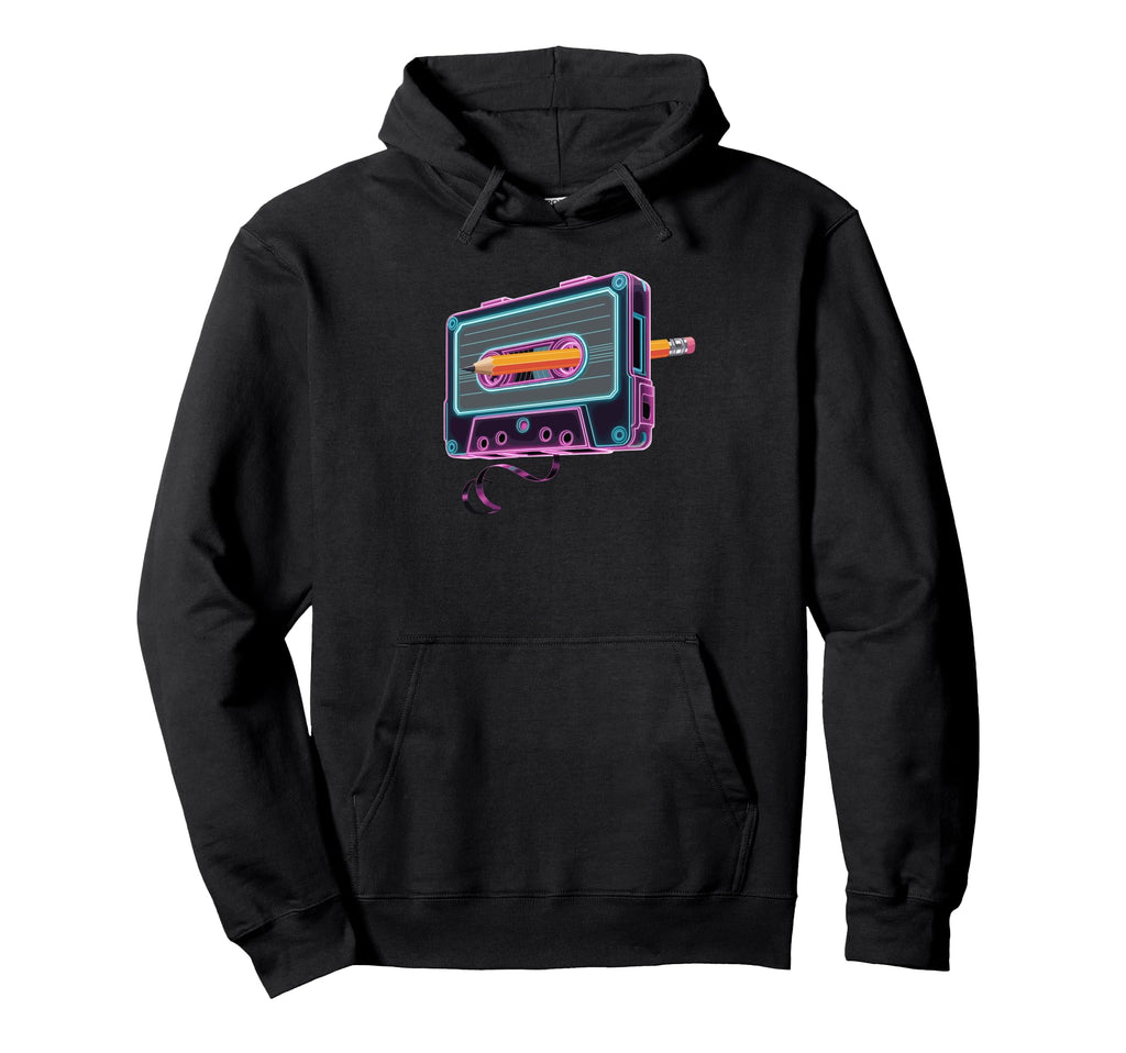 Colorful Line Art Cassette Player Hoodie - Aesthetic Graphic Men Women - T-Shirt, Sweatshirt, Hoodie