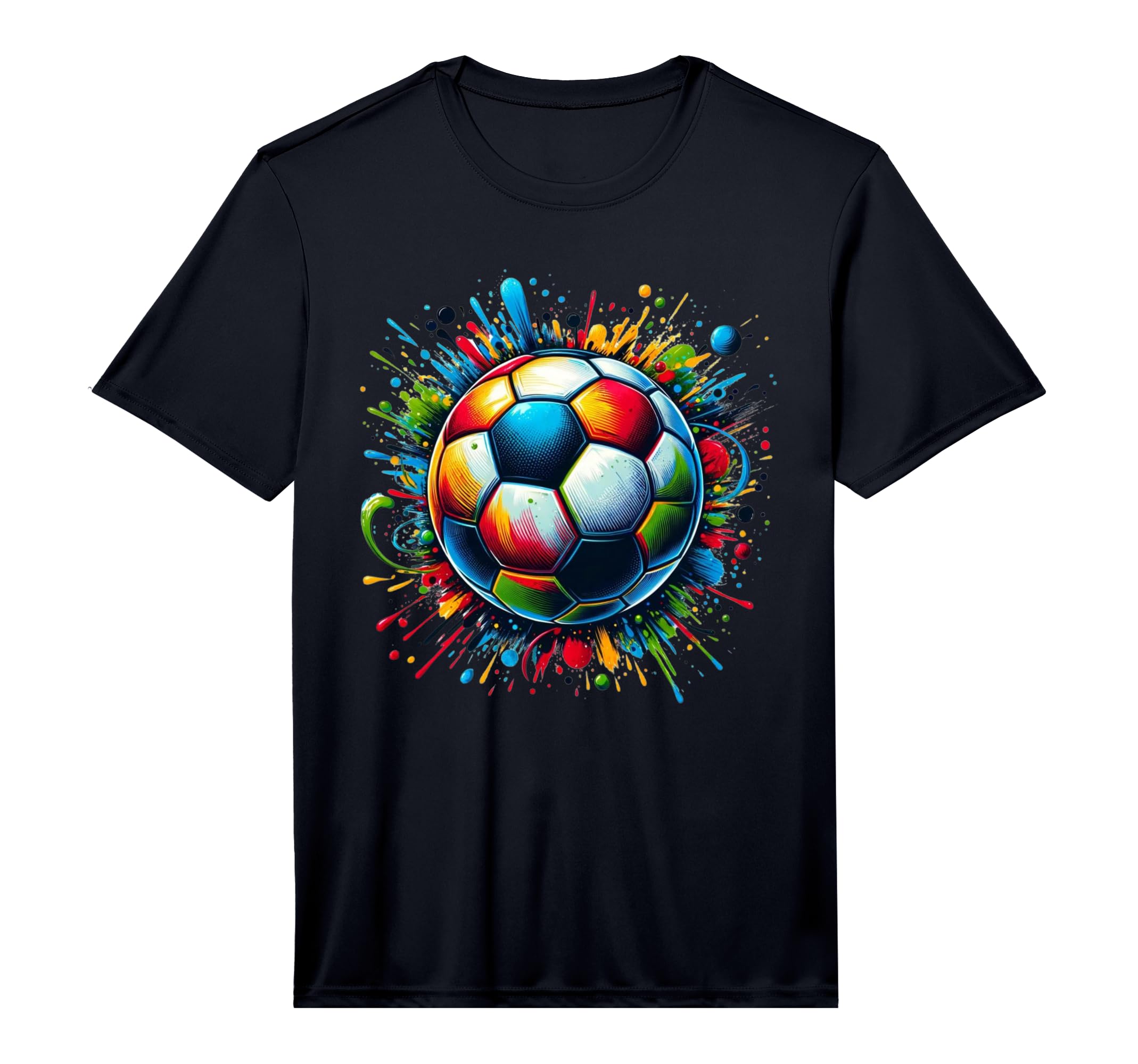 Soccer Ball Paint Splatter Soccer T-Shirt - Aesthetic Graphic Unisex - T-Shirt, Sweatshirt, Hoodie