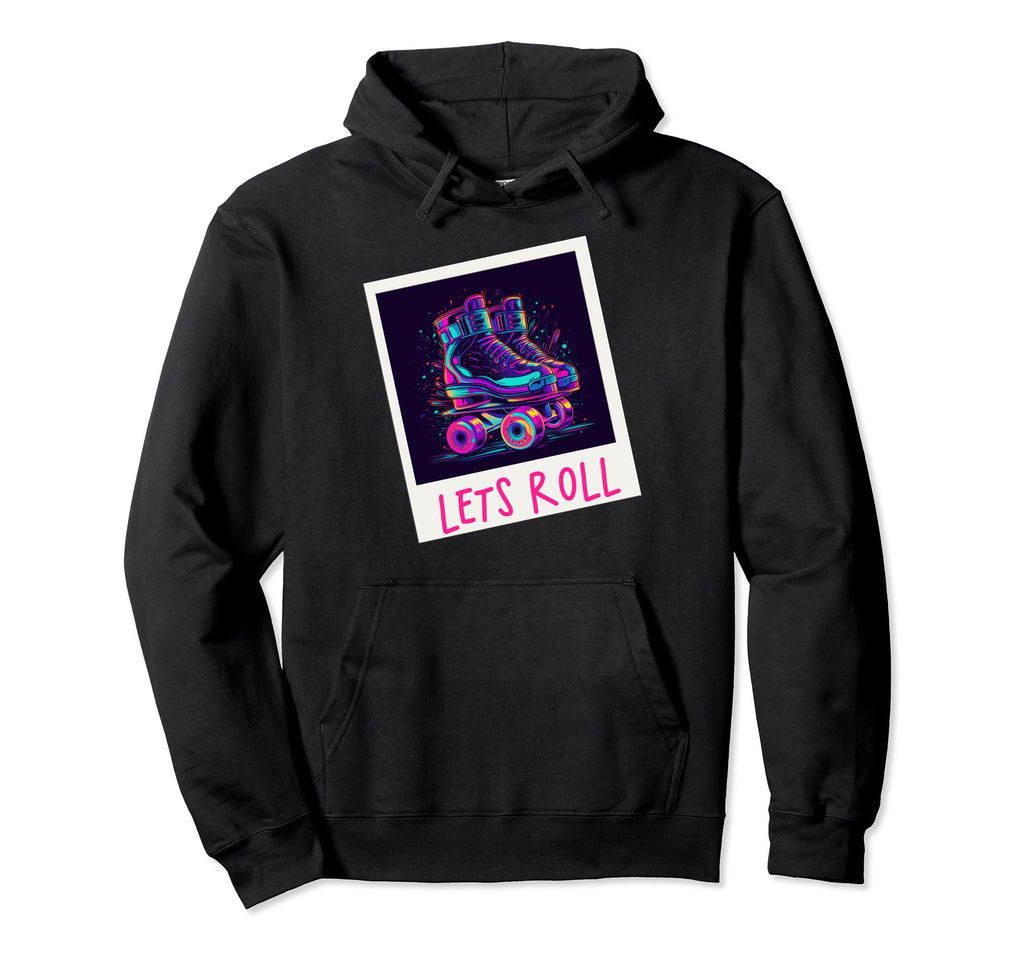 Lets Roll Vaporwave Roller Skates Hoodie - Custom Art Print Men Women - T-Shirt, Sweatshirt, Hoodie