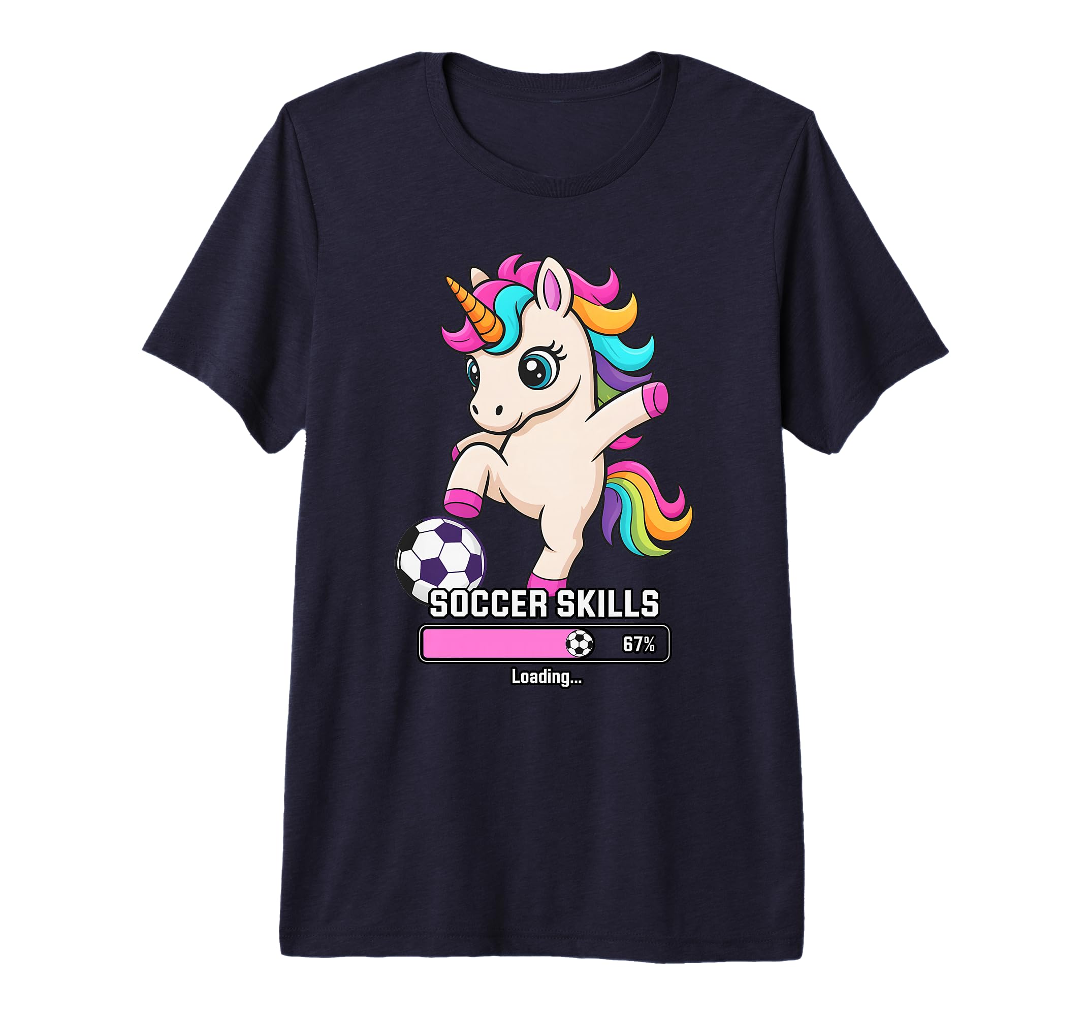 Kawaii Soccer Unicorn Skills Loading T-Shirt - Novelty Apparel for Adults - T-Shirt, Sweatshirt, Hoodie