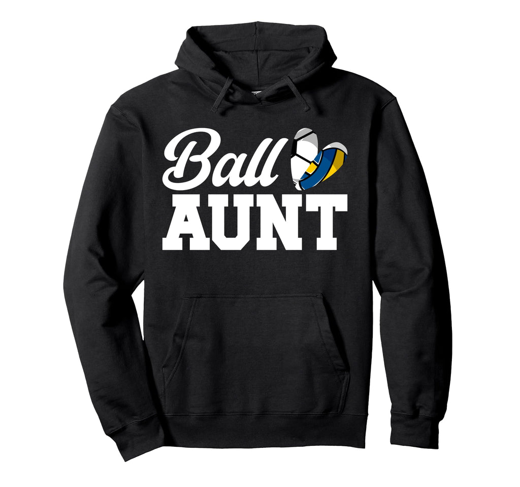 Ball Aunt Heart Volleyball Soccer Hoodie - Fun Novelty Design Men Women - T-Shirt, Sweatshirt, Hoodie