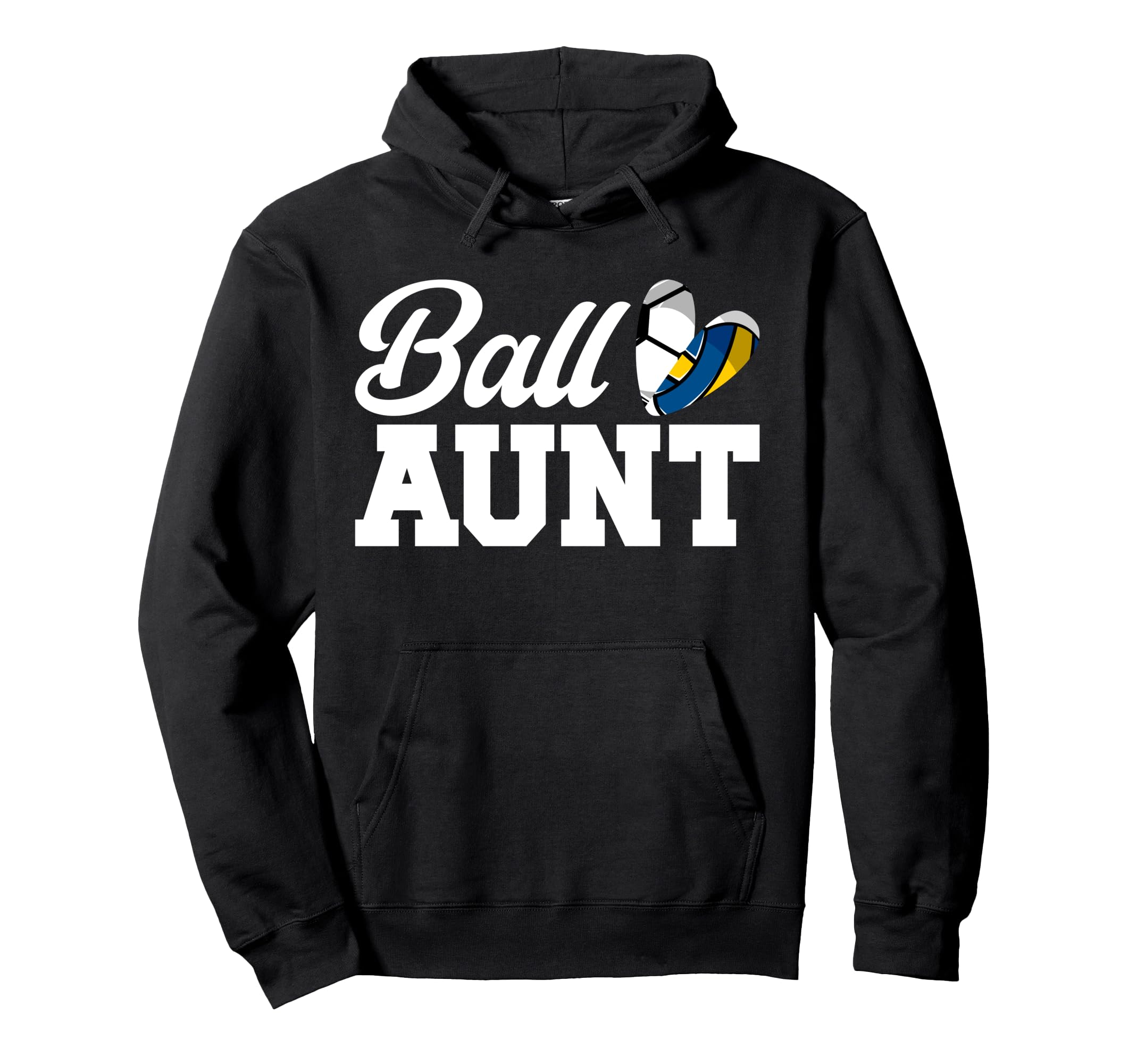 Ball Aunt Heart Volleyball Soccer Hoodie - Fun Novelty Design Men Women - T-Shirt, Sweatshirt, Hoodie