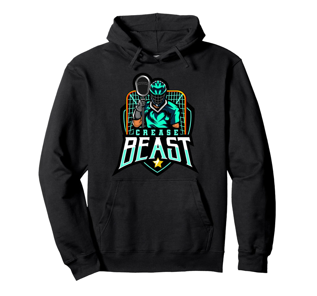 Crease Beast Lacrosse Goalkeeper Hoodie - Aesthetic Graphic Unisex - T-Shirt, Sweatshirt, Hoodie