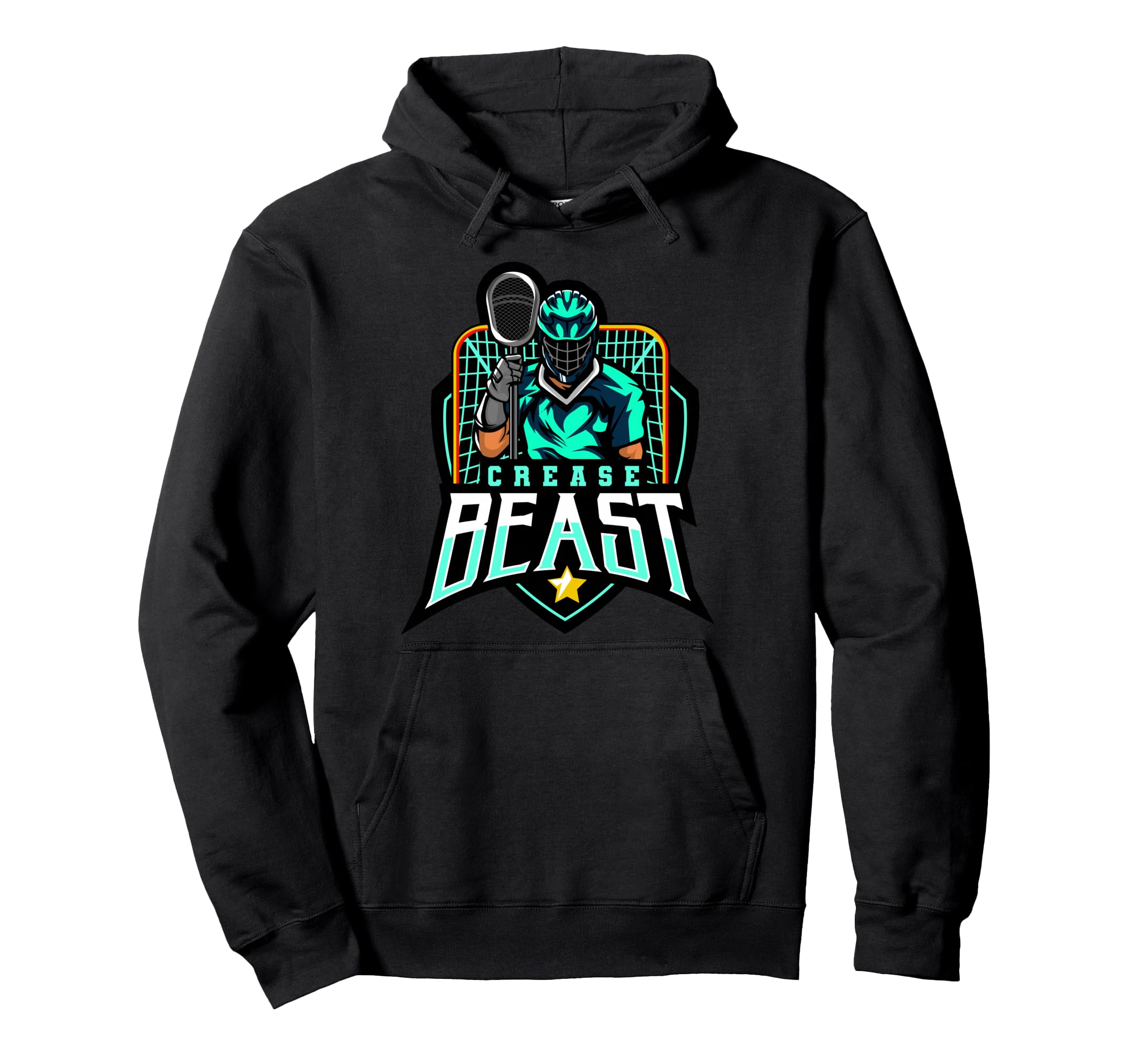 Crease Beast Lacrosse Goalkeeper Hoodie - Aesthetic Graphic Unisex - T-Shirt, Sweatshirt, Hoodie