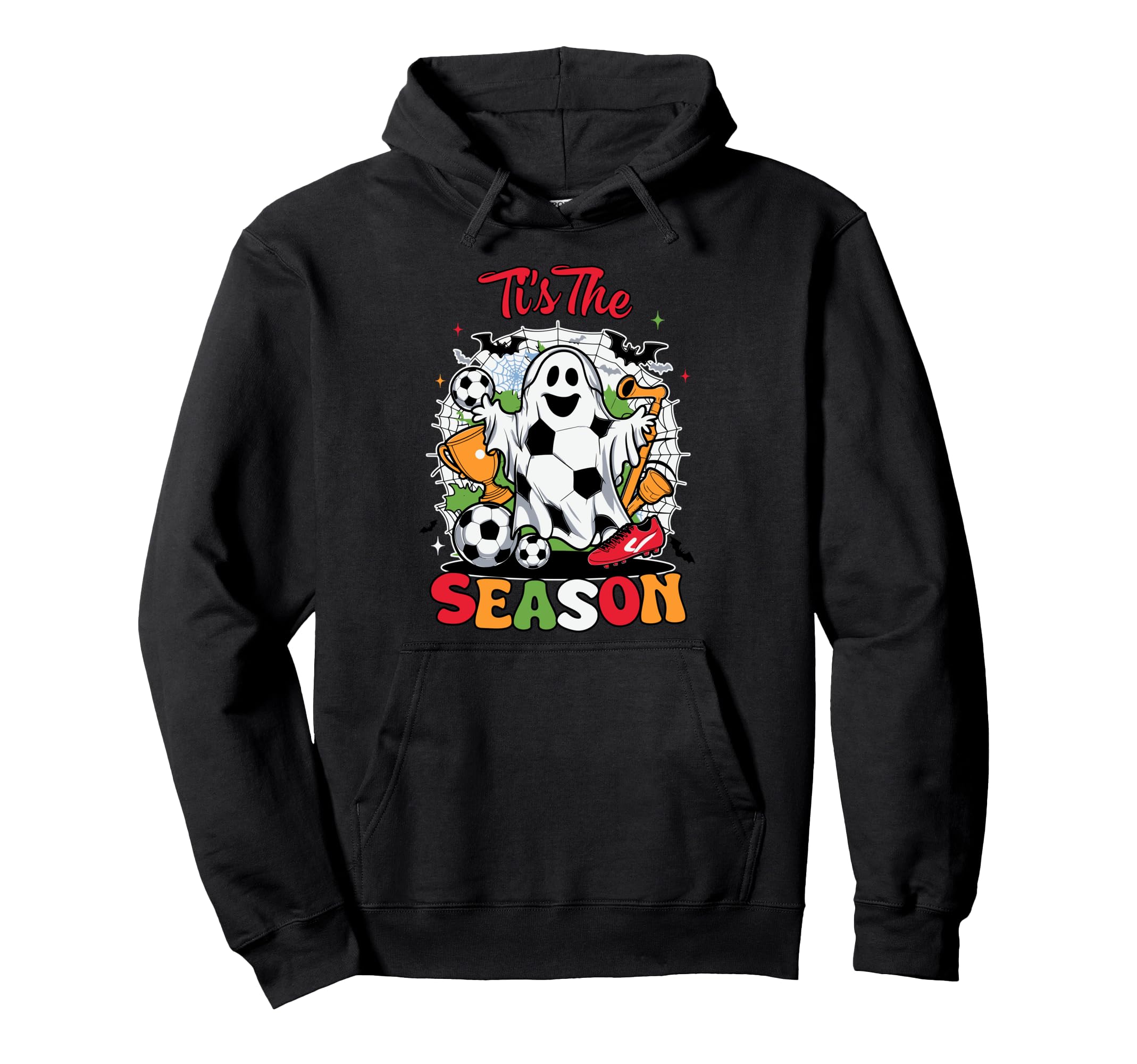 Soccer Tis Season Halloween Groovy Hoodie - Unique Graphic for Adults - T-Shirt, Sweatshirt, Hoodie