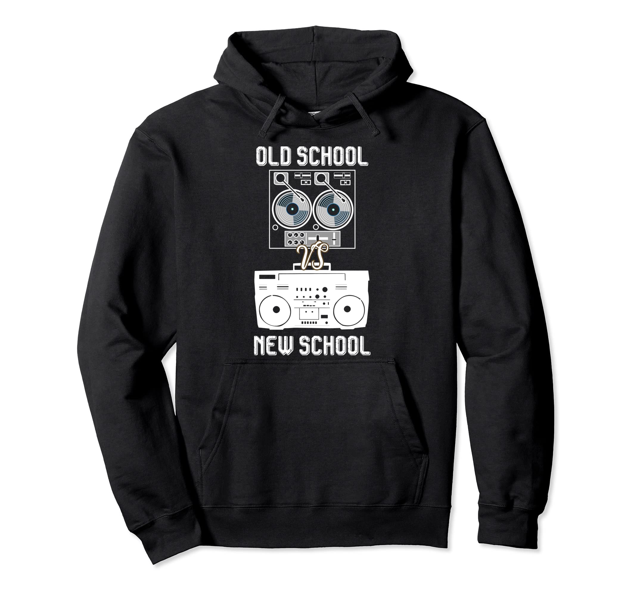 Turntable Old School Dj Vs New School Dj Hoodie - Graphic Print for Adults - T-Shirt, Sweatshirt, Hoodie