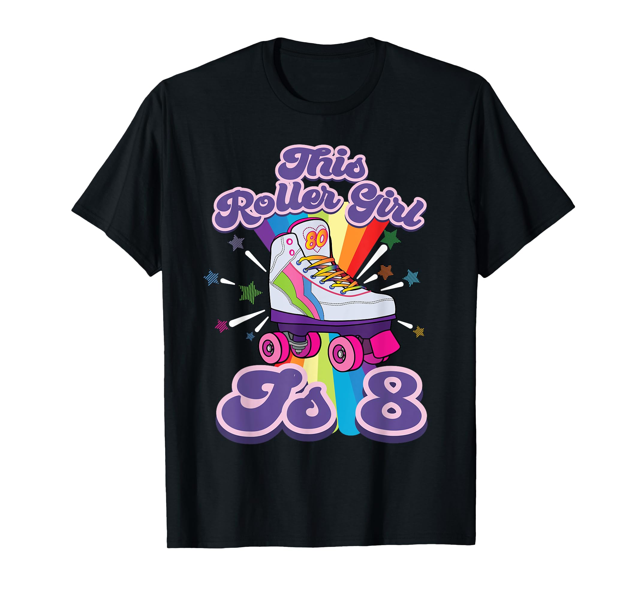 Roller Skating 8 Year Old 8Th Birthday T-Shirt - Novelty Apparel Unisex - T-Shirt, Sweatshirt, Hoodie