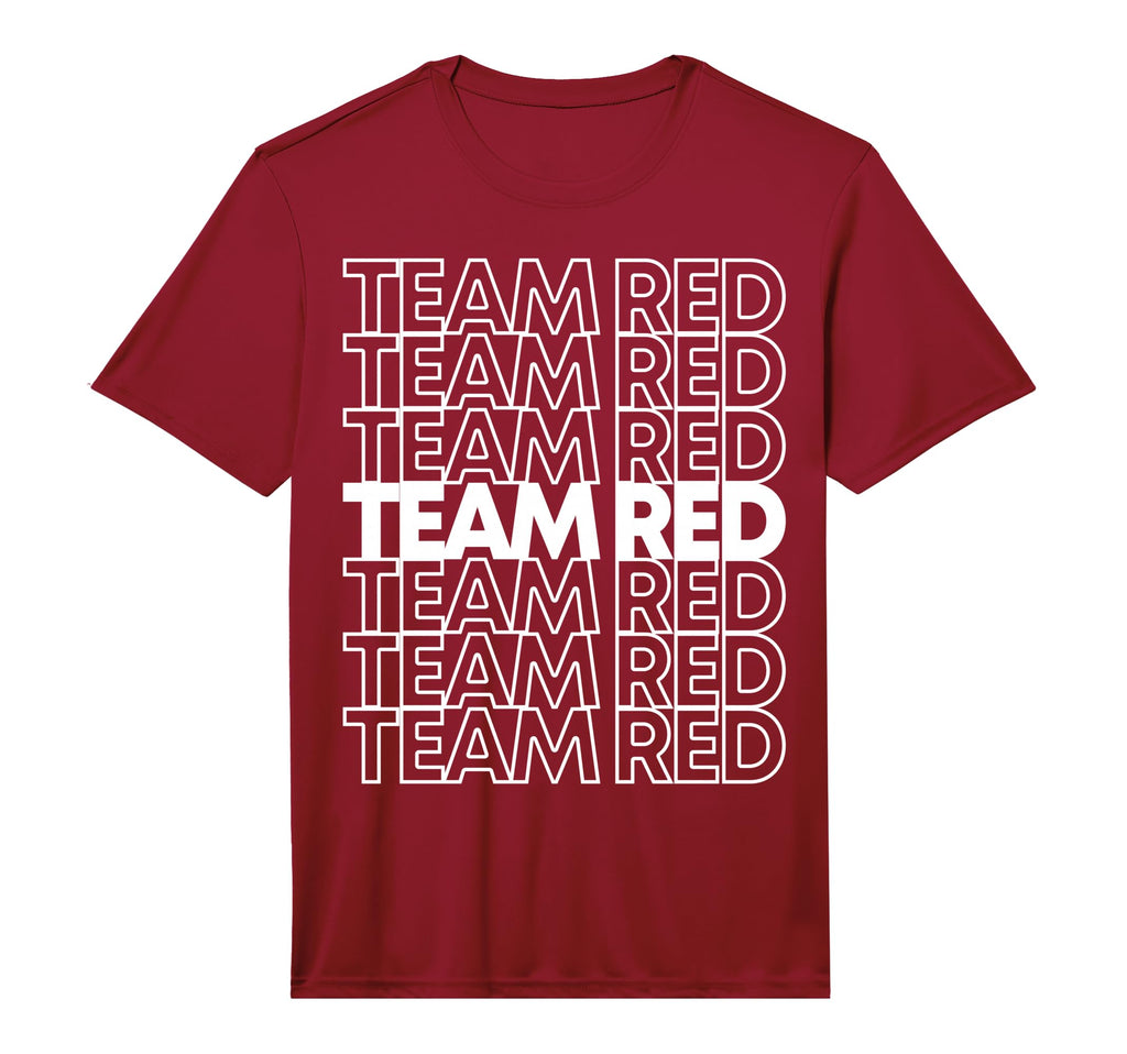 Team Red School Spirit Performance T-Shirt - Graphic Print for Adults - T-Shirt, Sweatshirt, Hoodie