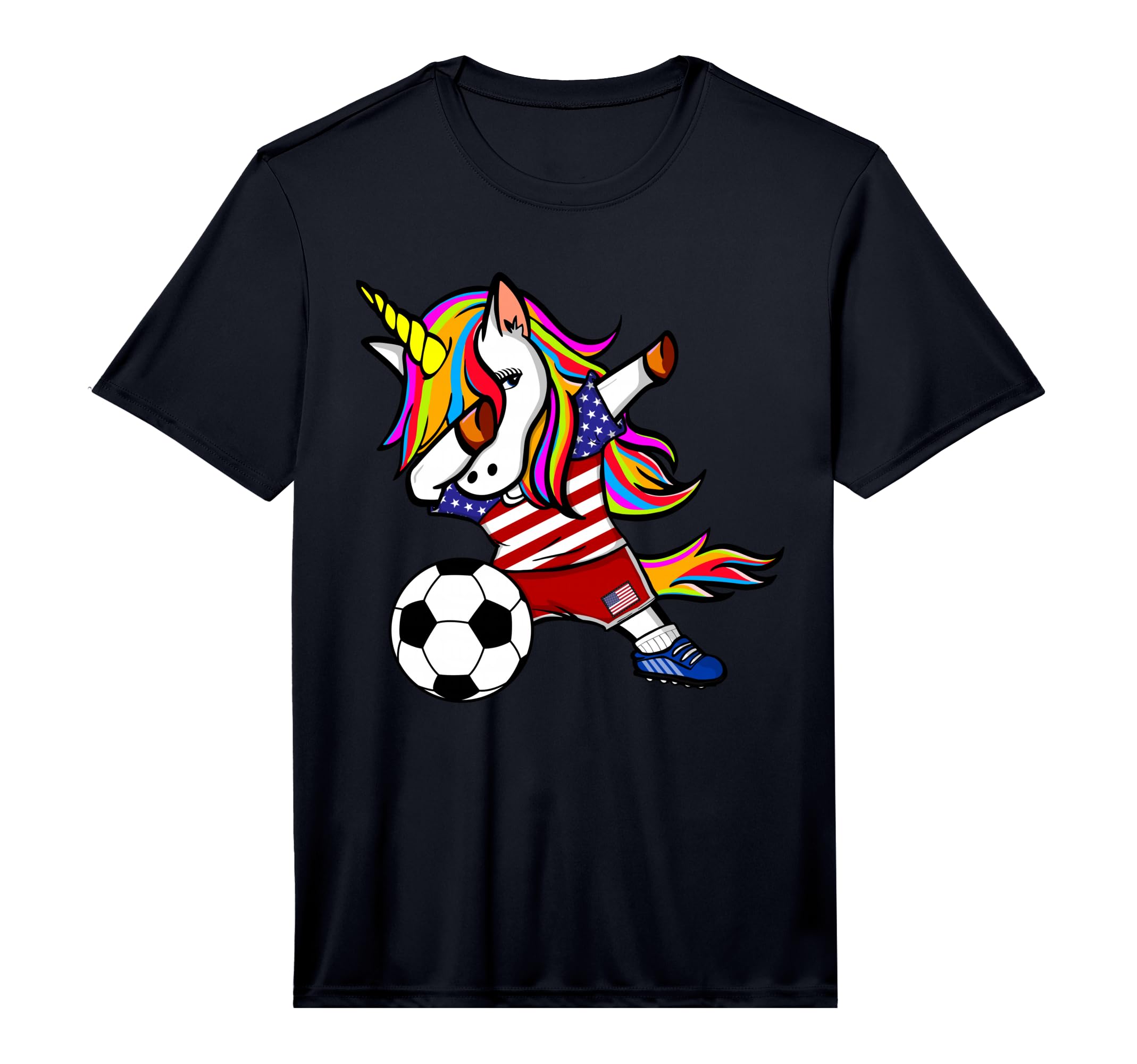 Dabbing Unicorn United States Football T-Shirt - Graphic Print Unisex - T-Shirt, Sweatshirt, Hoodie