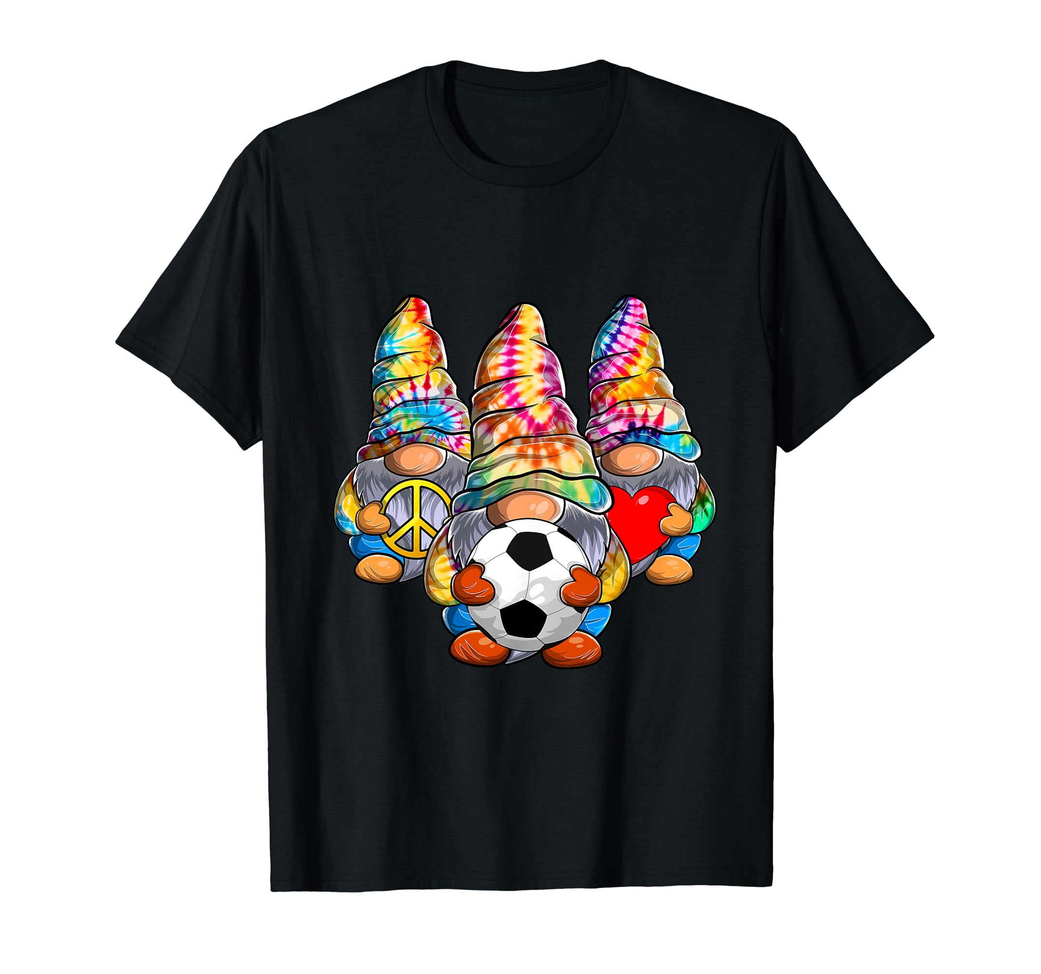 Peace Love Soccer Tie Dye Football T-Shirt - Novelty Apparel Men Women - T-Shirt, Sweatshirt, Hoodie