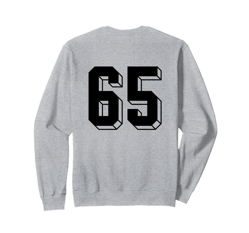 Number 65 Backside 80S 90S Team Sweatshirt - Novelty Apparel for Adults - T-Shirt, Sweatshirt, Hoodie
