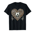 Soccer Heartbeat Steampunk Football Player T-Shirt - Novelty Apparel Unisex - T-Shirt, Sweatshirt, Hoodie
