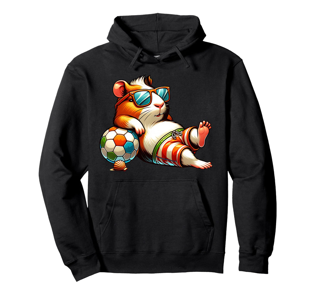 Summer Beach Guinea Pig Soccer Ball Hoodie - Streetwear Style Men Women - T-Shirt, Sweatshirt, Hoodie