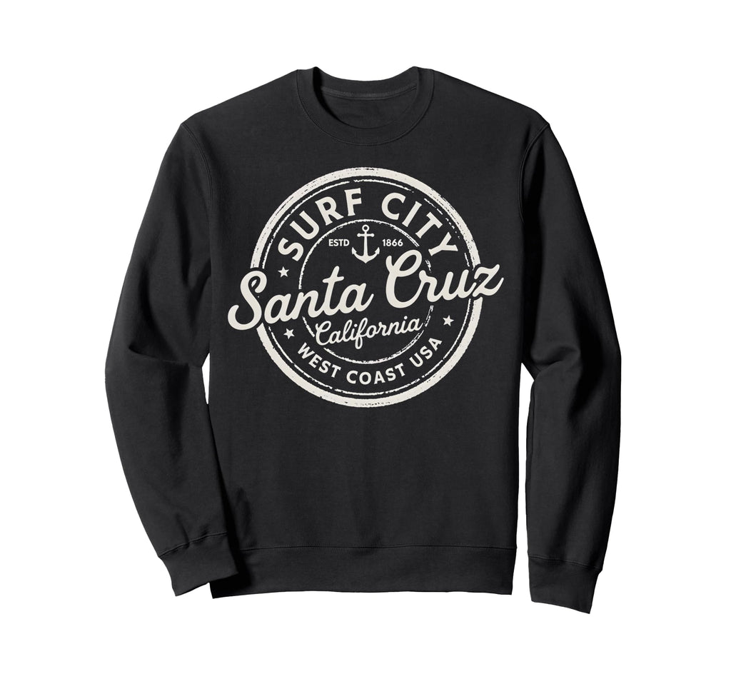 Surf City California Coastal Sweatshirt - Minimalist Print for Adults - T-Shirt, Sweatshirt, Hoodie