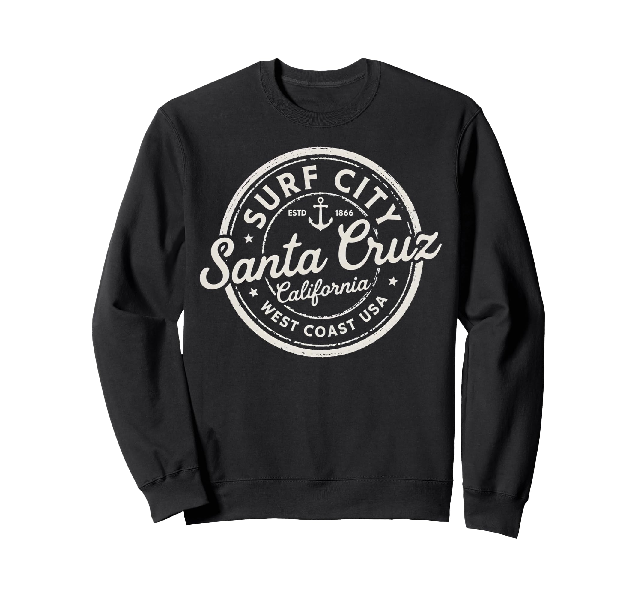 Surf City California Coastal Sweatshirt - Minimalist Print for Adults - T-Shirt, Sweatshirt, Hoodie