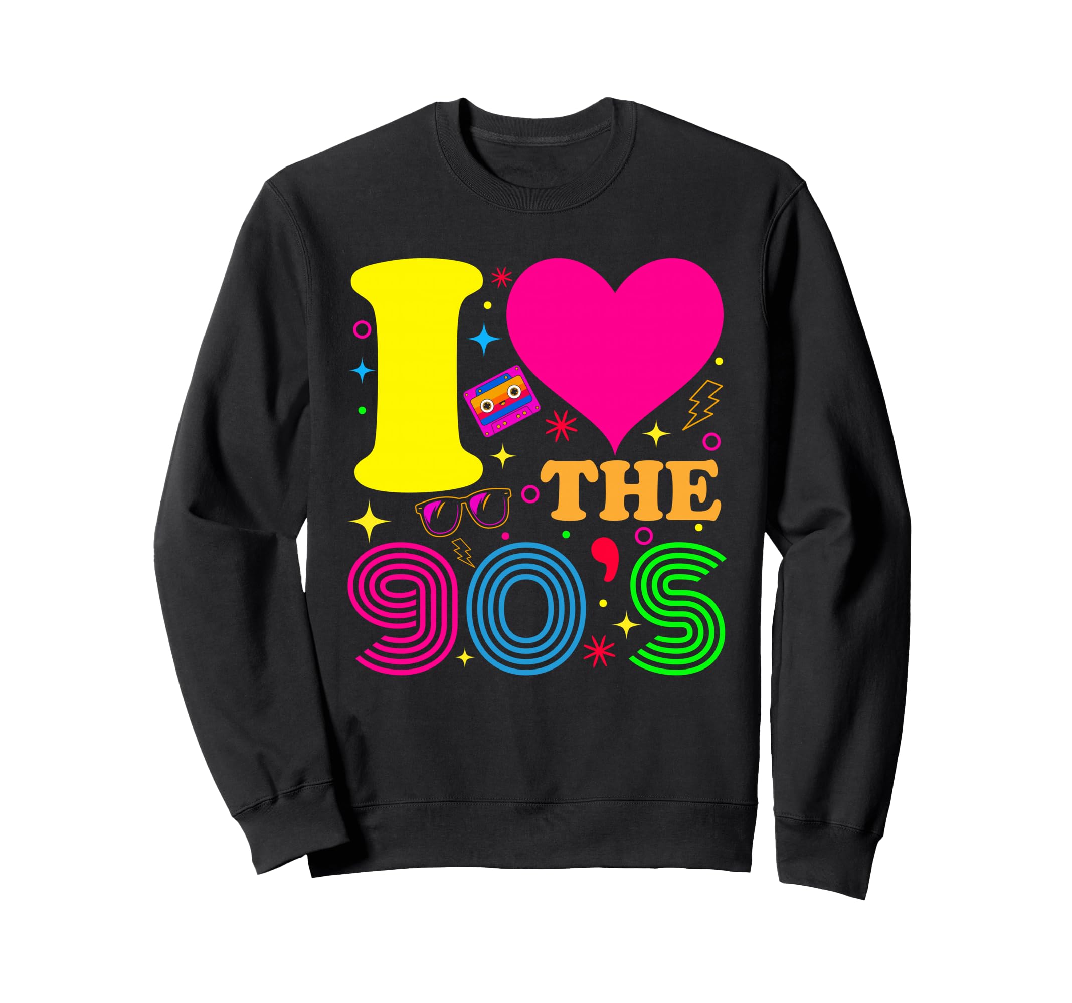 I Love 90S Music Cassette Sweatshirt - Fun Novelty Design Men Women - T-Shirt, Sweatshirt, Hoodie