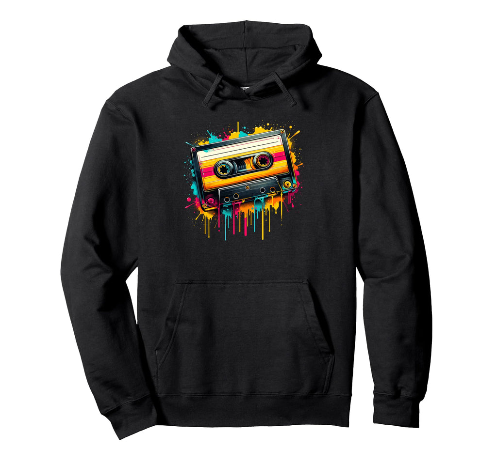 Splash Art Cassette Player Music Tape Hoodie - Aesthetic Graphic Men Women - T-Shirt, Sweatshirt, Hoodie