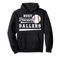 Busy Raising Ballers Baseball Dad Hoodie - Novelty Apparel for Adults - T-Shirt, Sweatshirt, Hoodie