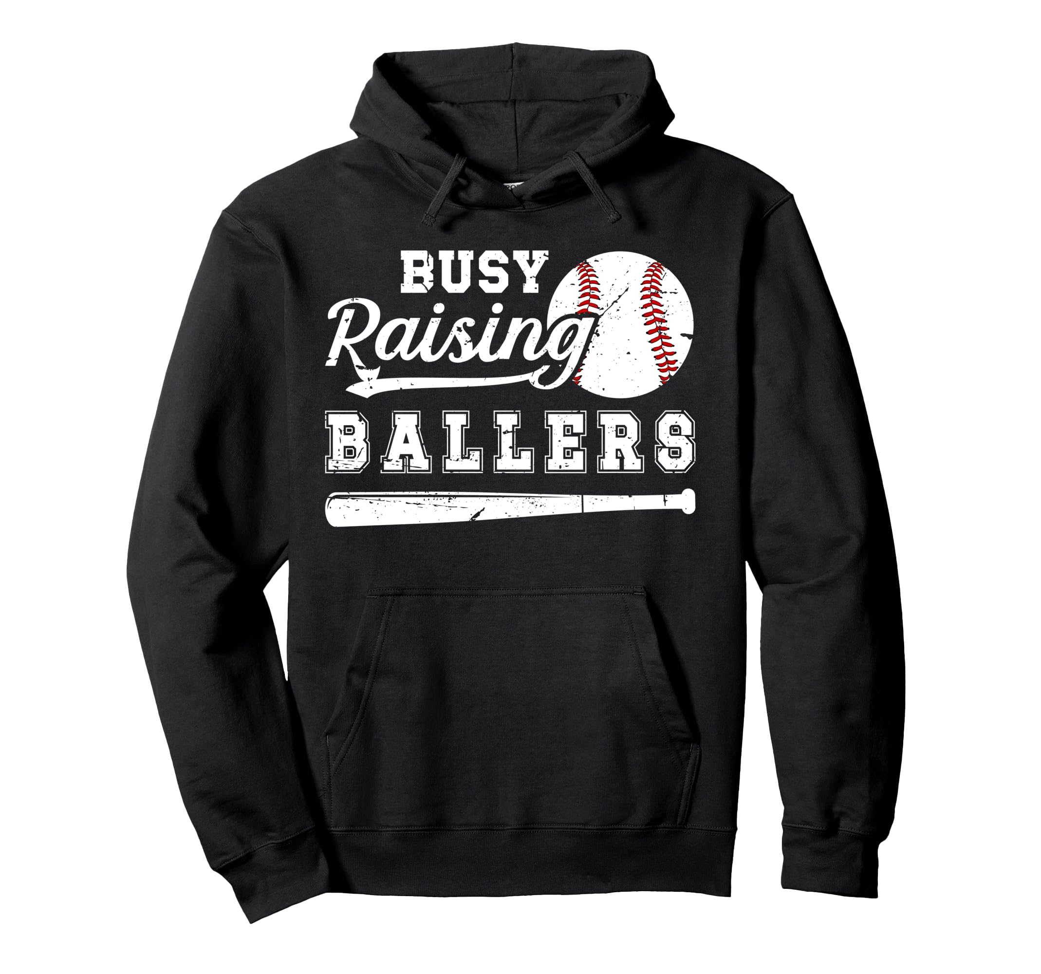 Busy Raising Ballers Baseball Dad Hoodie - Novelty Apparel for Adults - T-Shirt, Sweatshirt, Hoodie