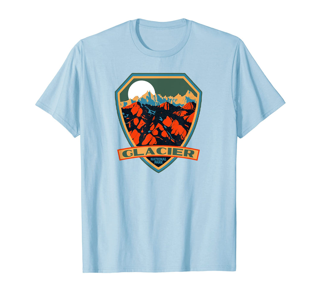 Glacier National Park Wpa Badge T-Shirt - Minimalist Print Men Women - T-Shirt, Sweatshirt, Hoodie