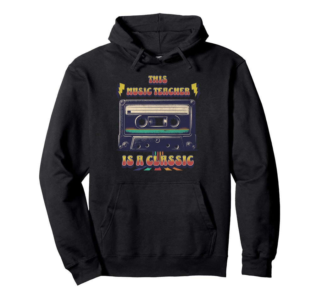 This Music Teacher Is Cassette Tape Hoodie - Minimalist Print for Adults - T-Shirt, Sweatshirt, Hoodie