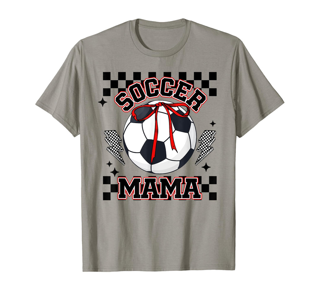 Soccer Mama Soccer Game Day Checkered T-Shirt - Novelty Apparel for Adults - T-Shirt, Sweatshirt, Hoodie