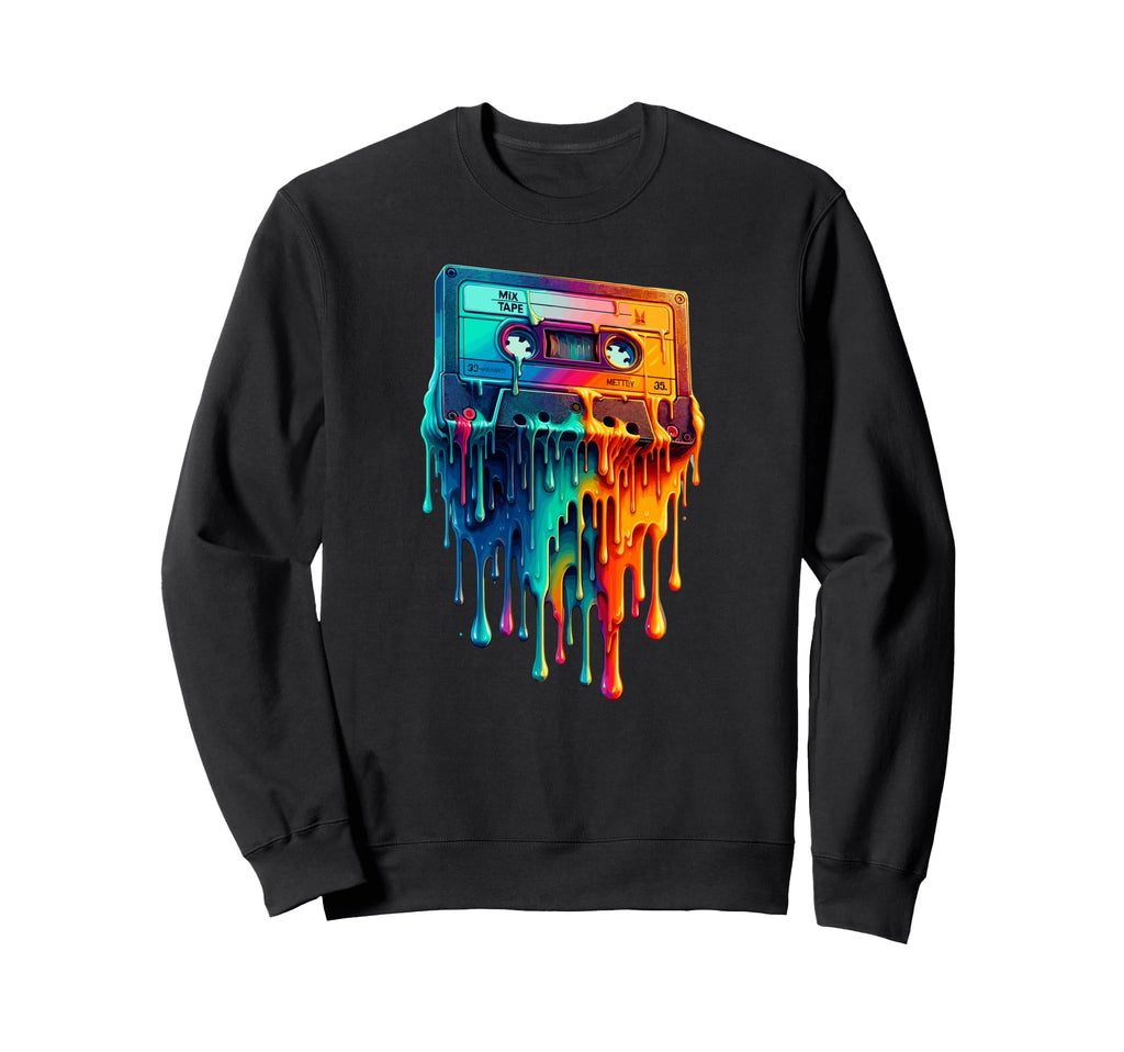 Dripping Paint Art Cassette Player Sweatshirt - Graphic Print Men Women - T-Shirt, Sweatshirt, Hoodie