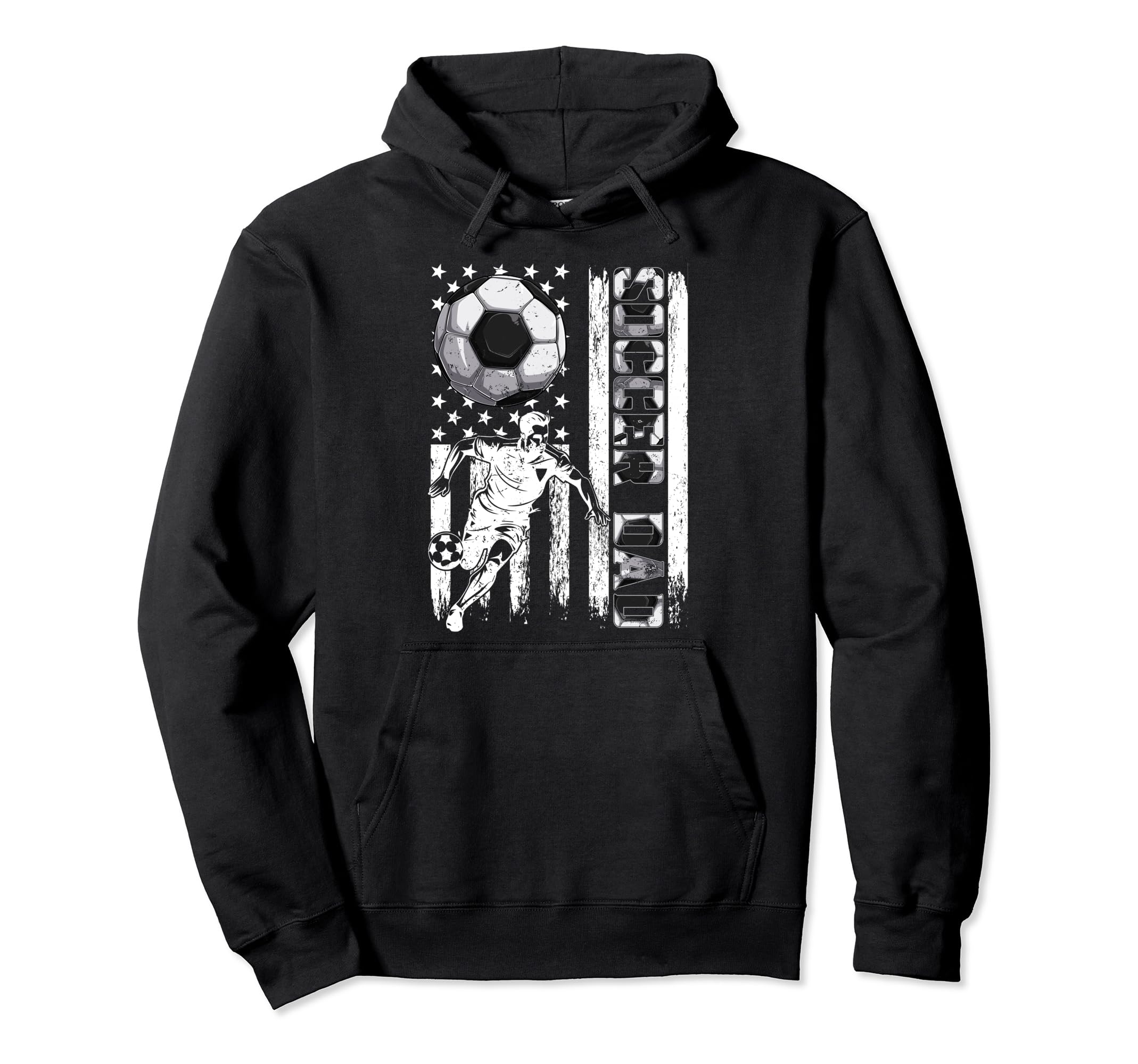 Soccer Dad Soccer Lover Fan Usa Flag Hoodie - Aesthetic Graphic Unisex - T-Shirt, Sweatshirt, Hoodie