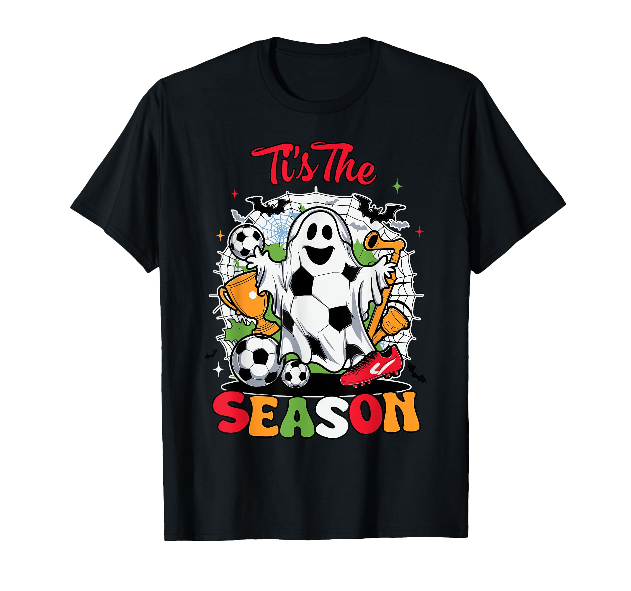 Soccer Tis Season Halloween Groovy T-Shirt - Custom Art Print for Adults - T-Shirt, Sweatshirt, Hoodie