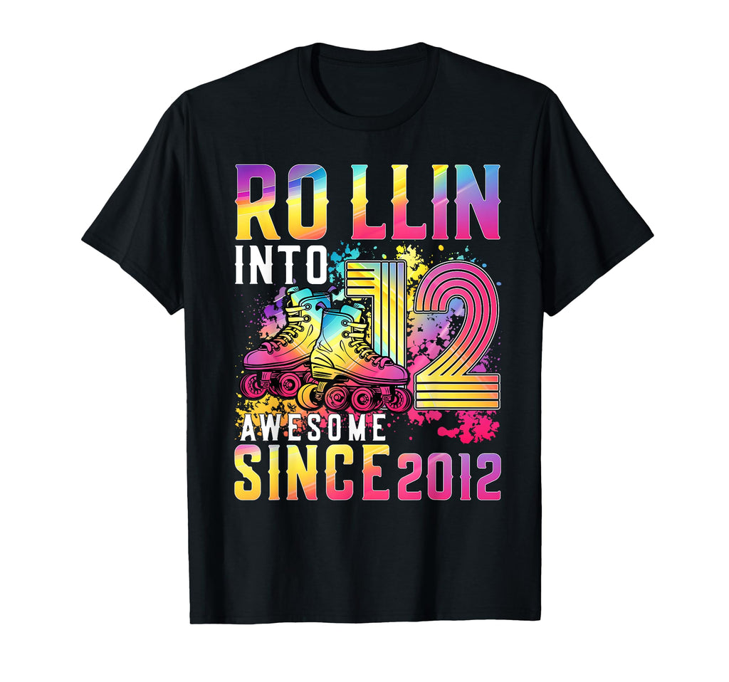 Roller Skating 12Th Birthday T-Shirt - Casual Everyday Wear Men Women - T-Shirt, Sweatshirt, Hoodie