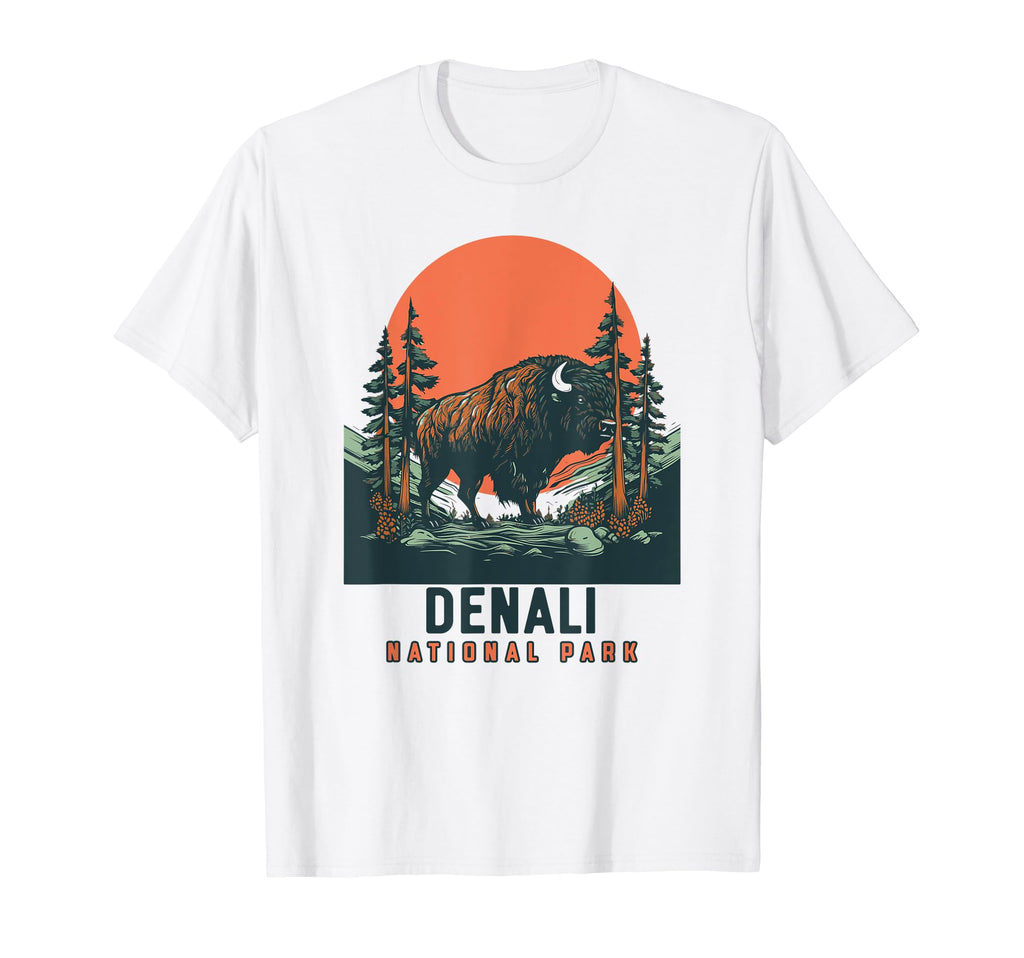 Denali National Park Bison Buffalo T-Shirt - Fun Novelty Design Men Women - T-Shirt, Sweatshirt, Hoodie